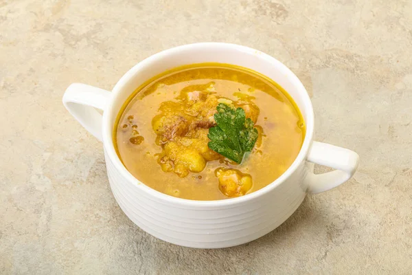 Sopa Guisantes Con Carne Verduras Ahumadas — Foto de Stock