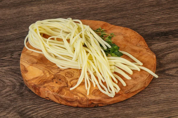 Chechil Spaghetti Ost Mellanmål Över Bord — Stockfoto