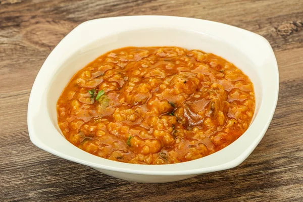 Zuppa Tradizionale Georgiana Kharcho Con Carne Spezie — Foto Stock