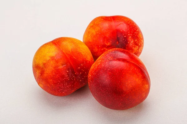 Fruta Nectarina Vermelha Saborosa Doce Madura — Fotografia de Stock