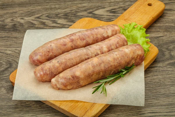 Rohe Wurst Vom Schwein Zum Grillen Mit Rosmarin — Stockfoto