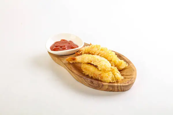 Tempura Tradicional Japonesa Con Gambas Salsa —  Fotos de Stock