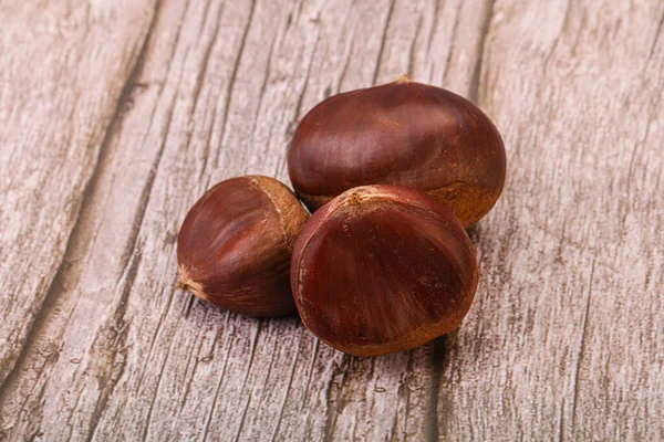 Organic Natural Doce Cru Chestnut Heap — Fotografia de Stock