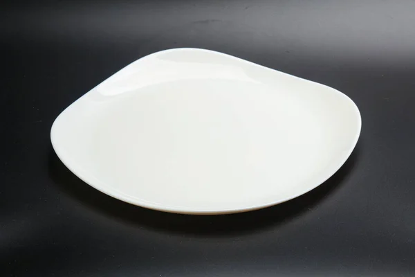 White Empty Plate Serving Isolated — Stock Photo, Image