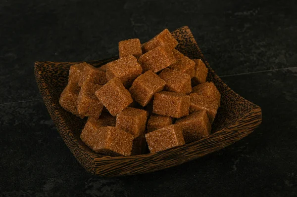 Brown Cane Sugar Cubs Bowl — Stock Photo, Image