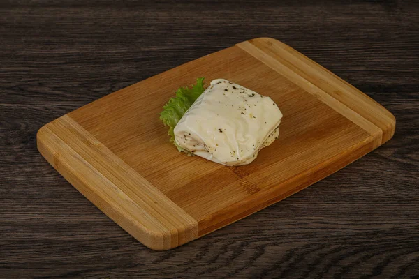 Queijo Grego Halloumi Com Hortelã Para Grelhar — Fotografia de Stock