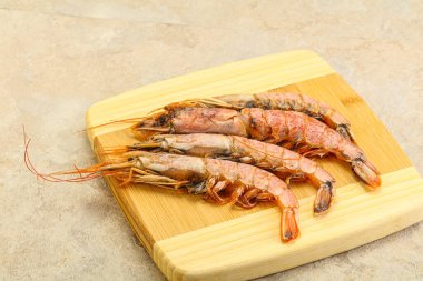 Lezzetli büyük Langoustine deniz ürünleri.