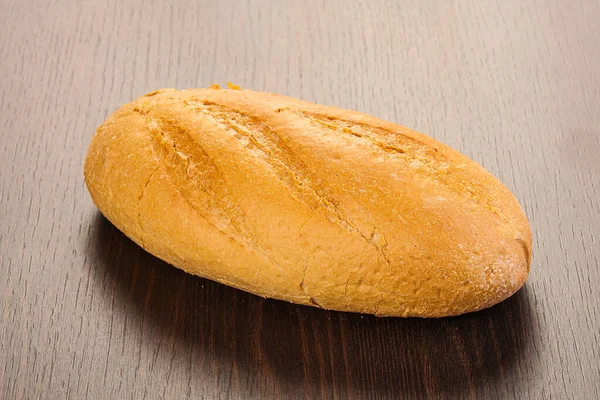 Pão Saboroso Crosta Sobre Bordo Isolado — Fotografia de Stock