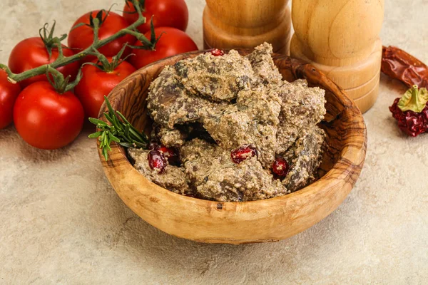 Chicken Liver Cream Sauce Served Rosemary — Stock Photo, Image