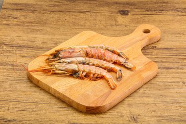 Lezzetli büyük Langoustine deniz ürünleri.