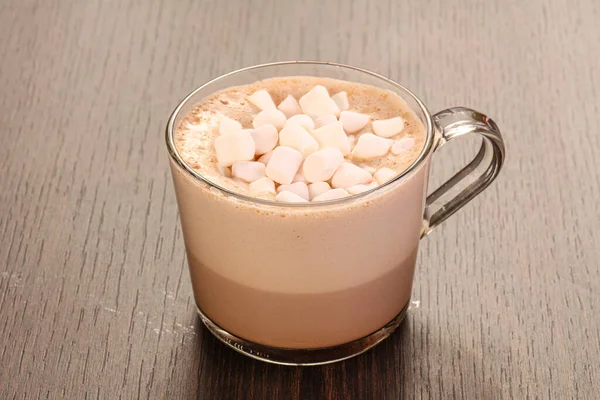 Bebida Chocolate Quente Com Poucos Marshmallow — Fotografia de Stock