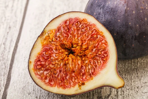 Sweet purple slice of fig fruit