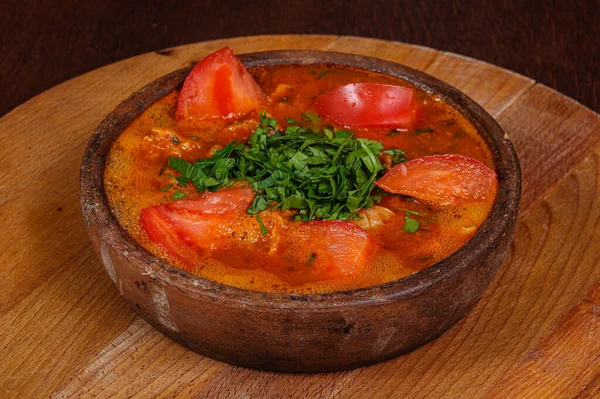 Cuisine Traditionnelle Géorgienne Viande Aux Pommes Terre Légumes — Photo