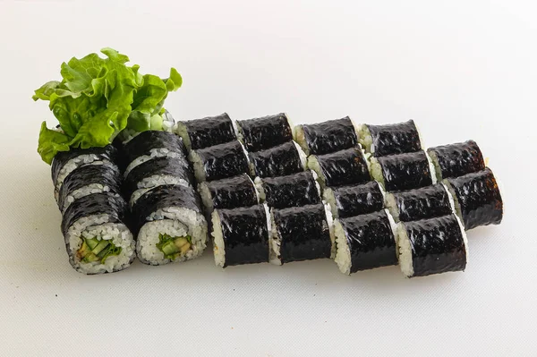 Sushi Japonês Rolo Set Com Peixe — Fotografia de Stock