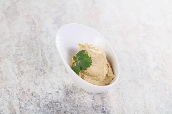 Cuisine Végétalienne Hummus Juif Traditionnel Huile Olive — Photo