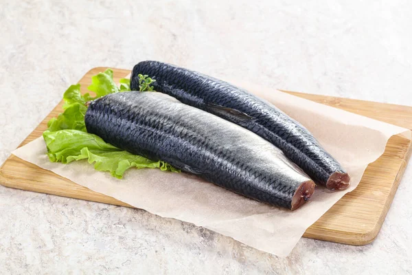 Marinated Herring Fillet Skin Cooking — Stock Photo, Image