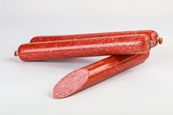 Boiled pork sausages for snack appetizer