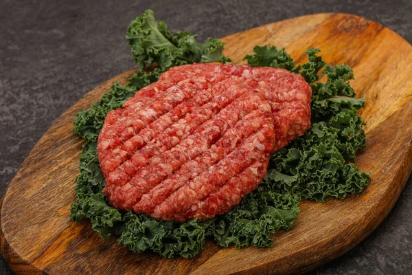 Chuleta Hamburguesa Carne Cruda Para Parrilla —  Fotos de Stock