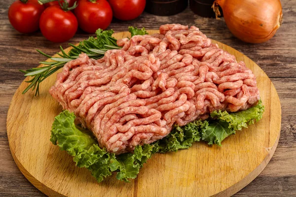 Carne Maiale Cruda Macinata Mare Cottura — Foto Stock