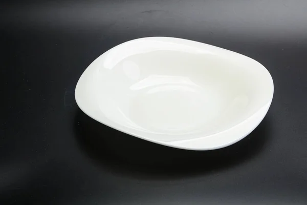 White Empty Plate Serving Isolated — Stock Photo, Image