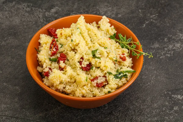 Uzina Vegetariana Cuscus Legume Patrunjel — Fotografie, imagine de stoc