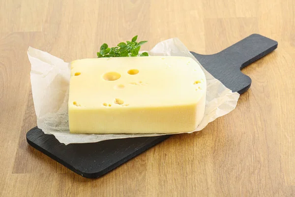 Maasdam Cheese Brick Board — Stock Photo, Image