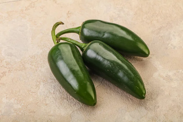 Grüner Roher Würziger Jalapeño Paprika Haufen — Stockfoto