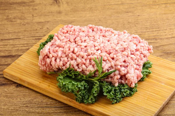 Carne Porco Gorda Crua Picada Para Cozinhar — Fotografia de Stock