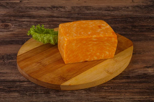 Dairy Marble Cheese Brick Board — Stock Photo, Image