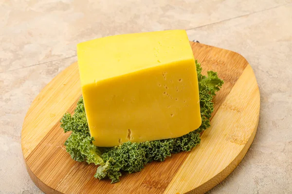 Yellow Tilsiter Käse Milchprodukt Ziegel — Stockfoto