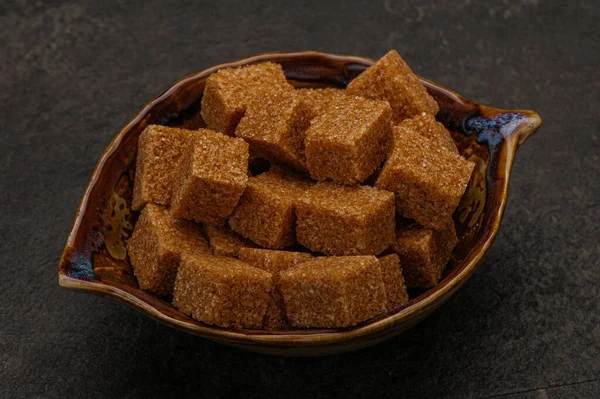 Brown Cane Sugar Cubs Bowl — Stock Photo, Image