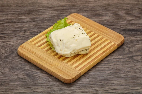 Queijo Grego Halloumi Com Hortelã Para Grelhar — Fotografia de Stock