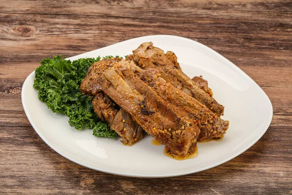 Costillas Cerdo Guisadas Con Especias Hierbas — Foto de Stock