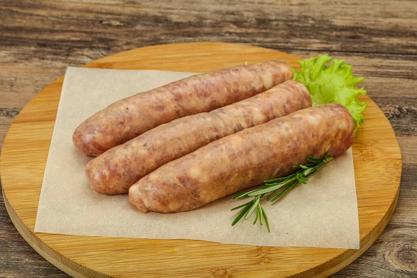 Raw Pork Meat Sausages Grill Served Rosemary — Stock Photo, Image