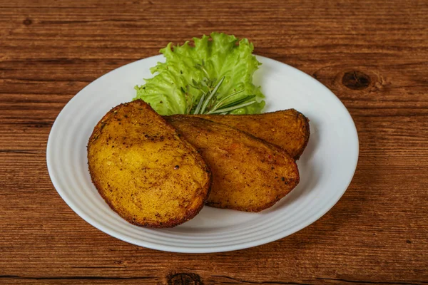 Pommes Terre Cuites Four Aux Herbes Aux Épices Servies Romarin — Photo