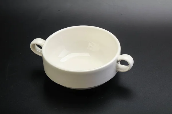 White Proclean Bowl Serving Black — Stock Photo, Image