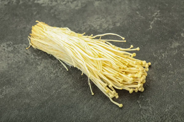 Superfood Funghi Crudi Enoki Cucina Asiatica — Foto Stock