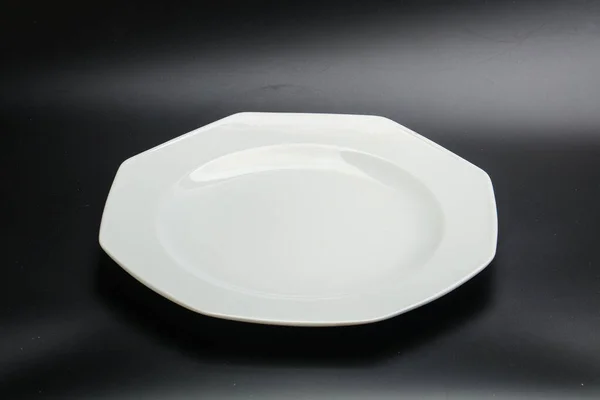 Assiette Vide Blanche Pour Servir Isolée — Photo