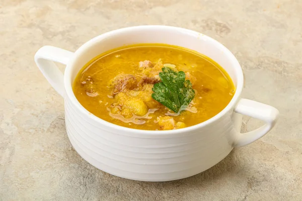 Sopa Guisantes Con Carne Verduras Ahumadas — Foto de Stock