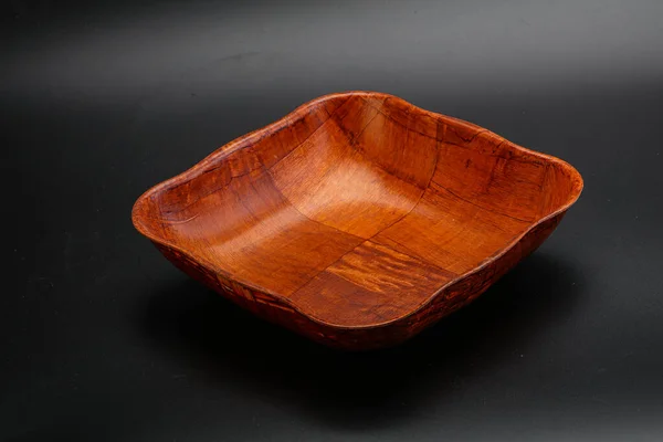 Cuenco Vacío Madera Para Cocina Aislada — Foto de Stock