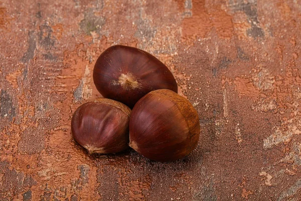 Organic Natural Doce Cru Chestnut Heap — Fotografia de Stock