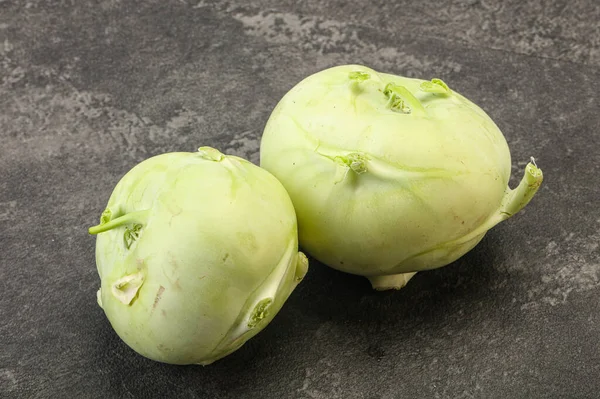 Vegan Cuisine Raw Ripe Kohlrabi Cabbage — Stock Photo, Image