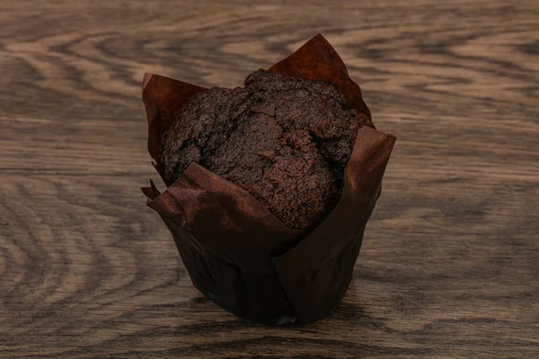 Lekker Zoet Chocolade Muffin Snack Bakkerij — Stockfoto