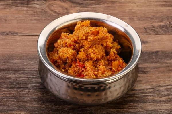 Couscos Traditionnels Africains Avec Tomate Poulet — Photo