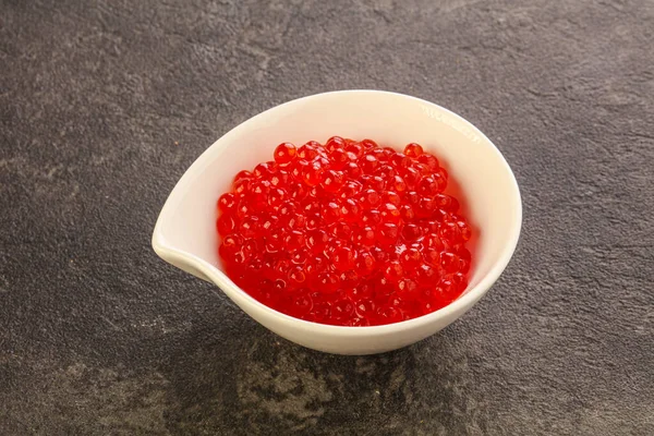 Luxuoso Delicous Vermelho Salmão Caviar Frutos Mar — Fotografia de Stock