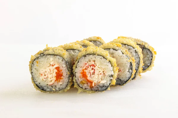 Japonská Kuchyně Tempura Rolka Rybami — Stock fotografie