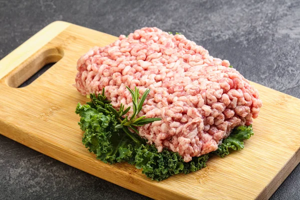 Carne Porco Gorda Crua Picada Para Cozinhar — Fotografia de Stock