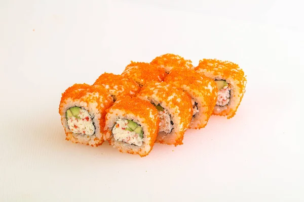 Japanse Traditionele Roll Met Krab Surimi Rijst — Stockfoto