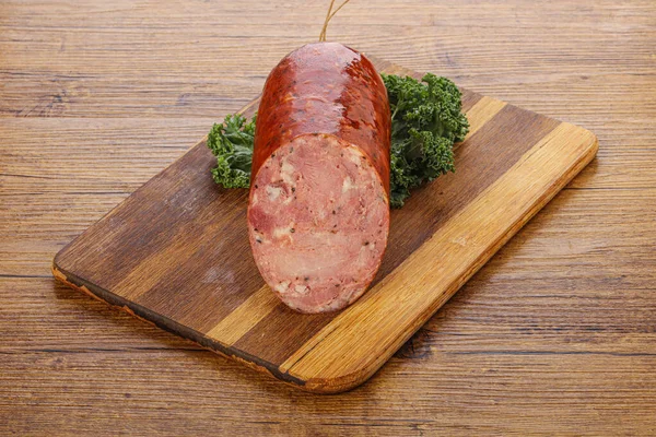 Pork Ham Sausage Appetizer Board — Stock Photo, Image