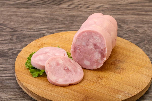 Natural Ham Two Slices Served Salad Leaves — Stock Photo, Image